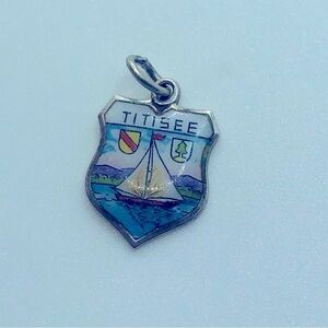 VTG 800 Silver Titisee Sailboat Mini Shield Souvenir Charm for Charm Bracelet